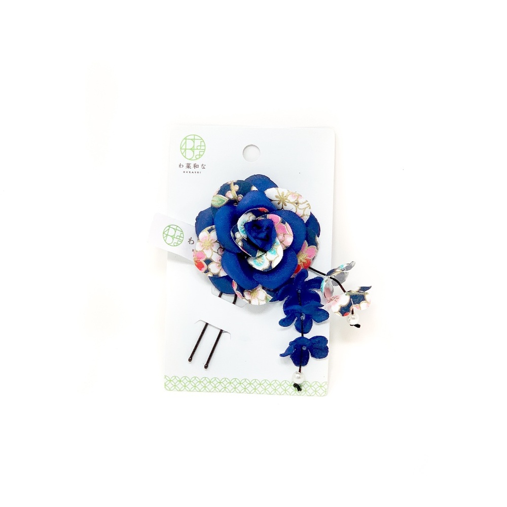 Japanese Upin - Hair Pin with Fabric Flower
